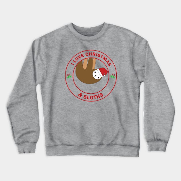 Christmas Sloth Crewneck Sweatshirt by Mint Cloud Art Studio